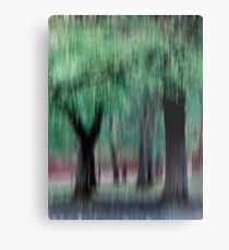 Group of Trees in Motion - green Metal Print