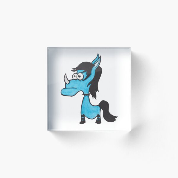 Blue "Horse" Creature Acrylic Block
