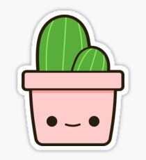 Pegatina Cactus en lindo bote