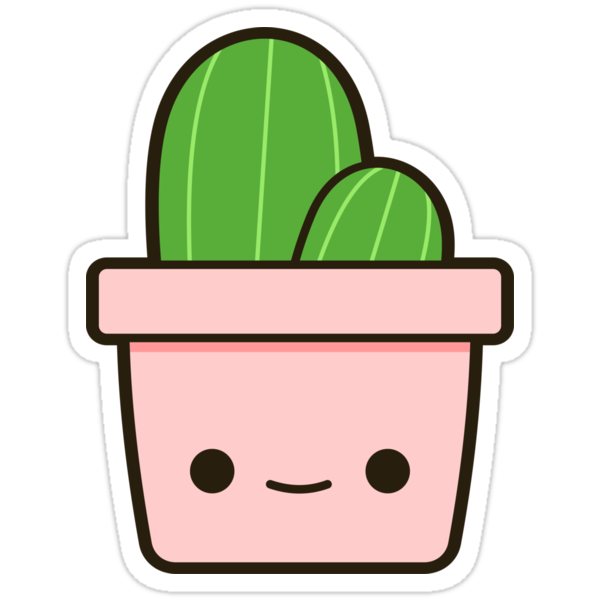 Cactus in cute pot Stickers by peppermintpopuk Redbubble