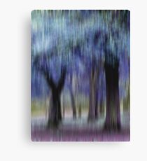 Group of Trees in Motion - blue Canvas Print