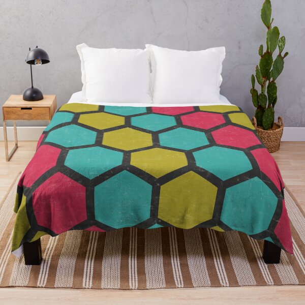 Item preview, Green, Blue, Red Hexagon Bee Hives Design designed and sold by Yannik Hay.