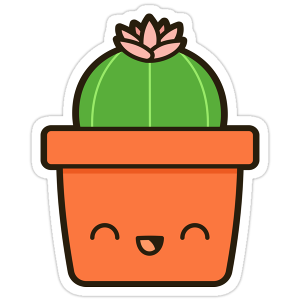  Cactus  with flower in cute pot Stickers  by 