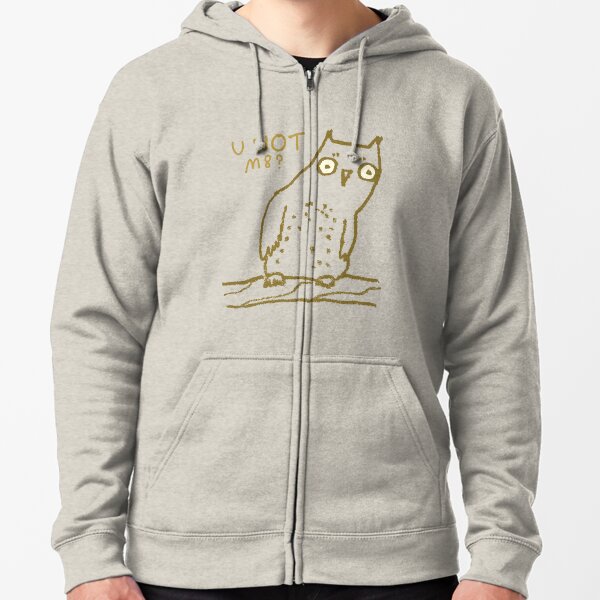 Confused Owl Zipped Hoodie