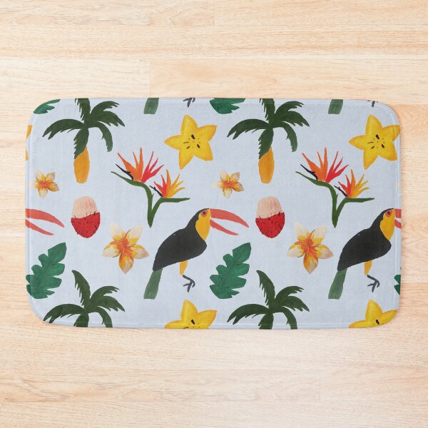 Item preview, Tropical jungle blue background designed and sold by HouseofTari.