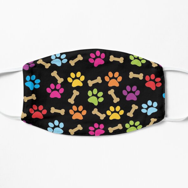 Paw Print Dog Pattern Colorful Mask