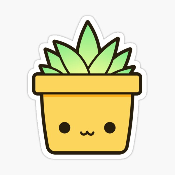 Flower pot, tiny planter, kiss cut, cute little stickers  Sticker