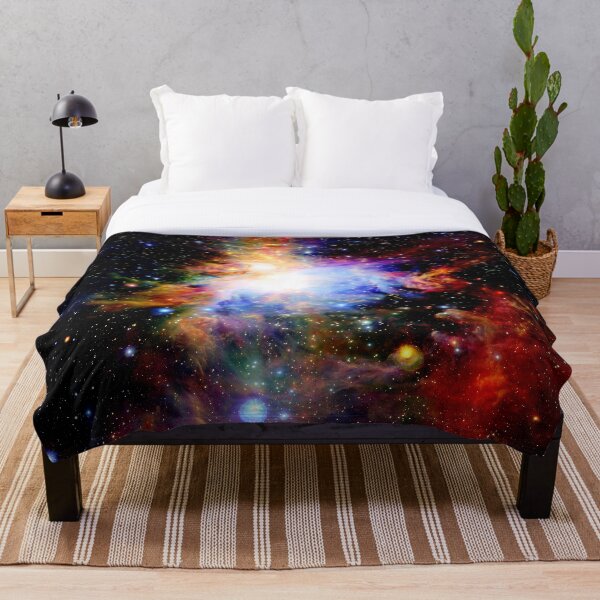 Galaxy Dark & Colorful Orion Nebula Throw Blanket