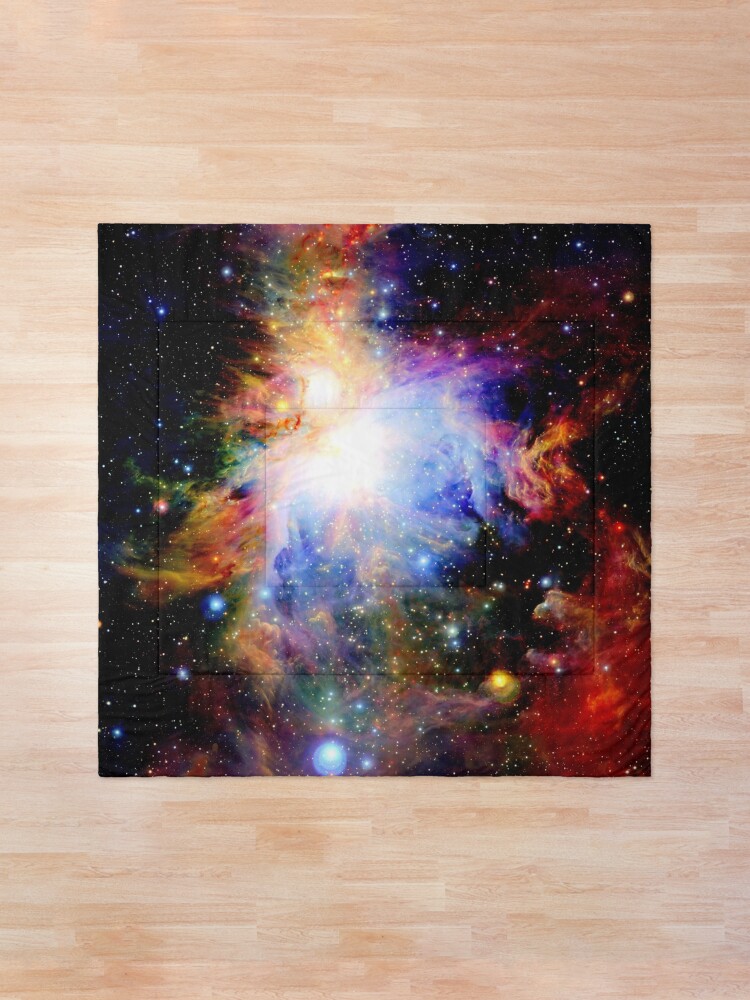 Alternate view of Galaxy Dark & Colorful Orion Nebula Comforter