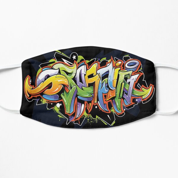 Urban Art Graffiti t-shirt design Flat Mask
