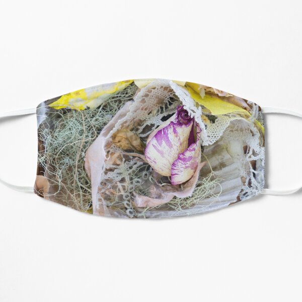 Mixed Media Assemblage with Vintage Paper and a Dried Rose Mask