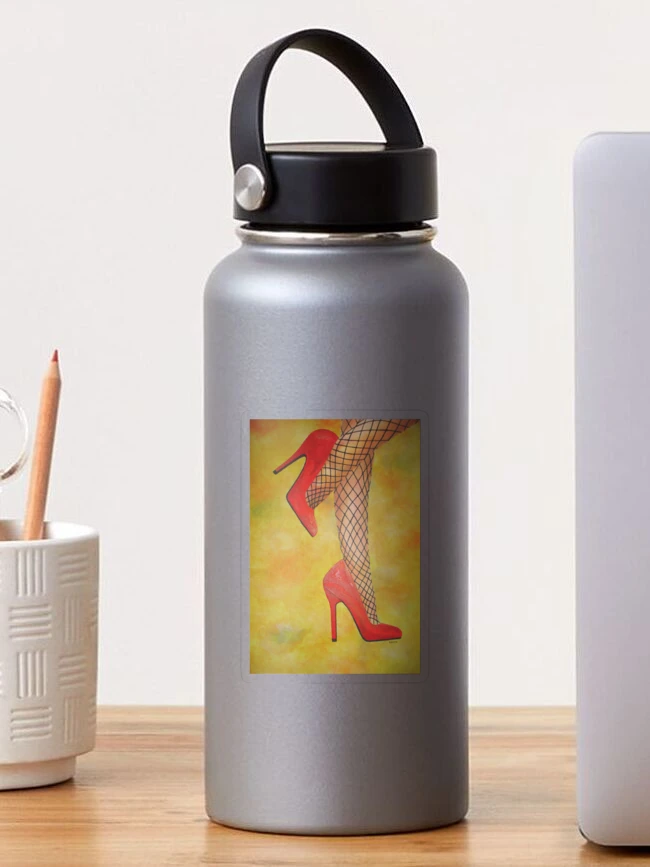 Aperçu 1 sur 3. Sticker avec l'œuvre Peinture Acrylique Chaussures Rouges créée et vendue par taiche.