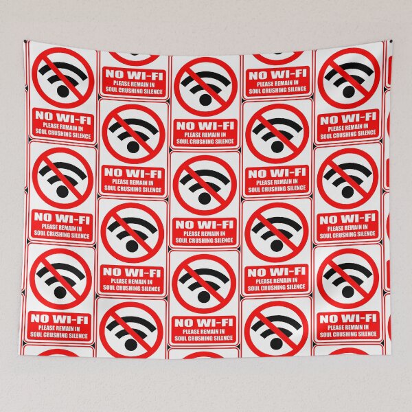 Item preview, Joke No Wifi Sign Soul Crushing Silence Wi-Fi Free Zone Warning designed and sold by MerchStudy.