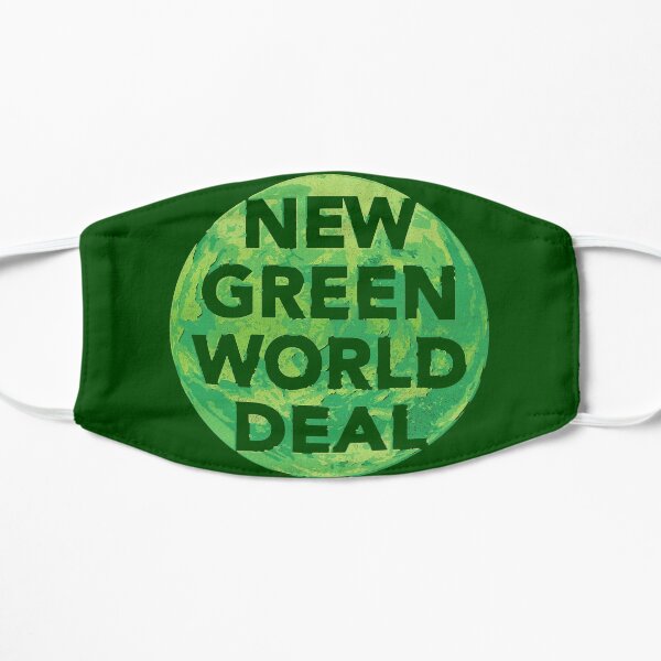 New Green World Deal - grüner Flache Maske