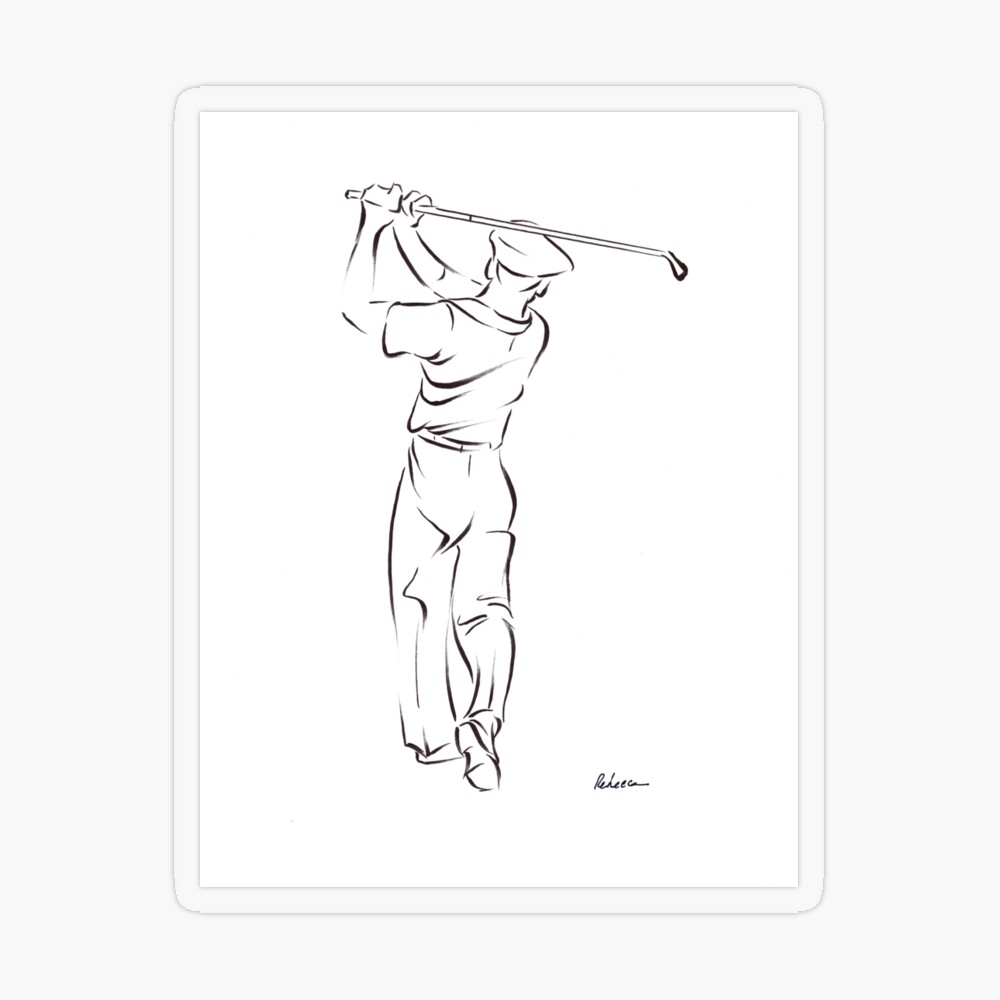 Continuous line drawing of male golfers playing golf. Male golf player on  professional golf course isolated with a white background Stock Vector |  Adobe Stock