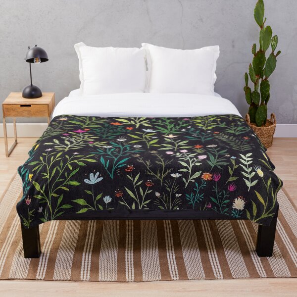 Midnight Garden Throw Blanket