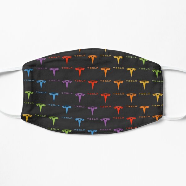 Tesla Logo (Repeating, Rainbow on Grey) Flat Mask