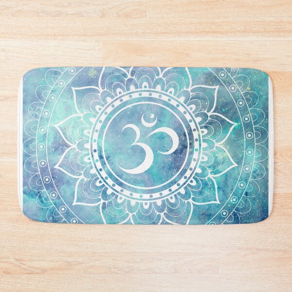 Item preview, Galaxy Om Mandala Pastel Aqua Lavender designed and sold by 2sweetsDesign.
