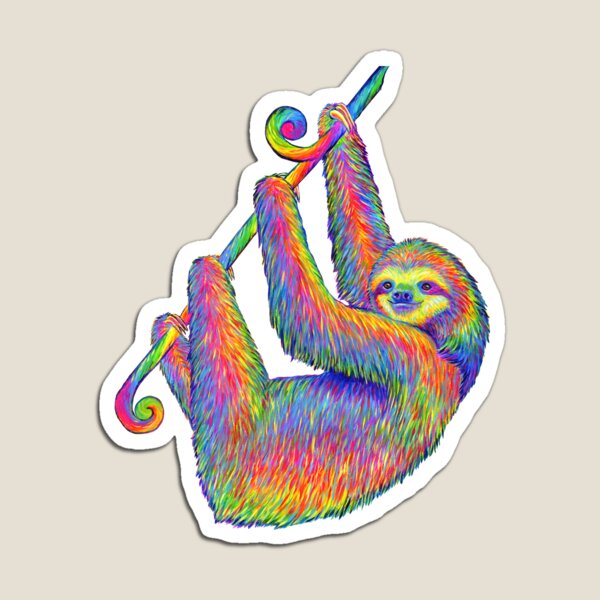 Hanging Around - Psychedelic Sloth Magnet