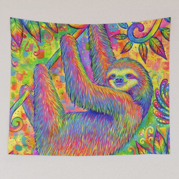 Item preview, Hanging Around - Psychedelic Sloth designed and sold by Rebecca Wang.