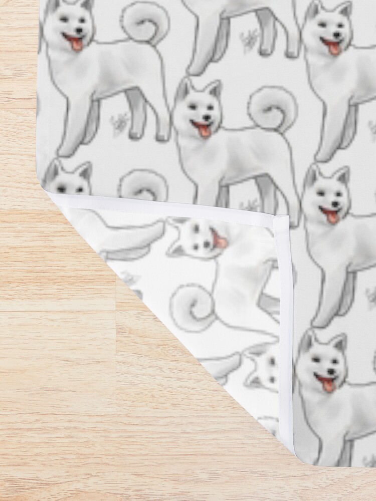 Alternate view of Akita - White Shower Curtain