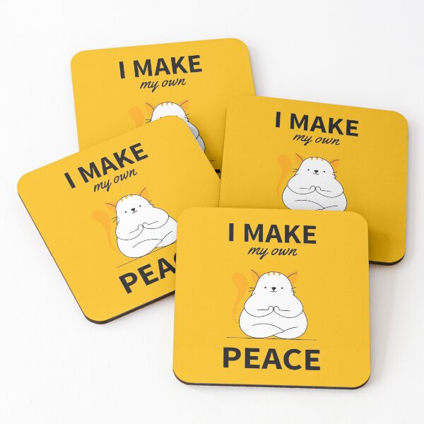 Item preview, Fat Cat Meditating I make my own peace yoga quote designed and sold by javes93.