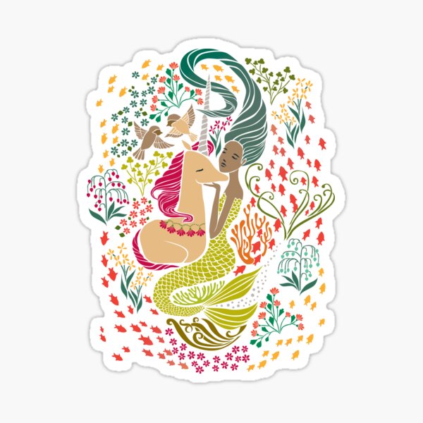 The Mermaid and the Unicorn Sticker