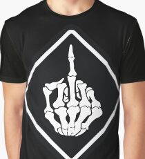 FUNNY SKULL middle finger Graphic T-Shirt