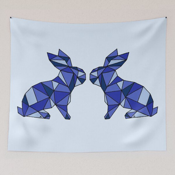 Item preview, Geometric Rabbits Mirrored || Shapes || Abstract Animals designed and sold by Hilary Leslie.