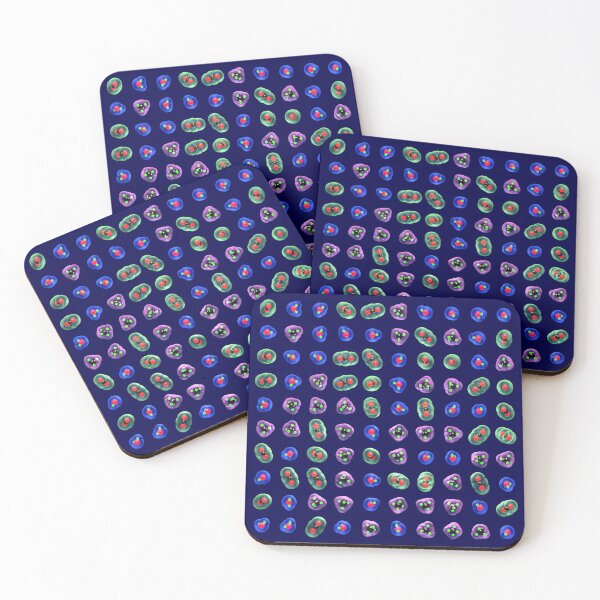 Greenhouse Gases Bright on Dark Blue Coasters (Set of 4)