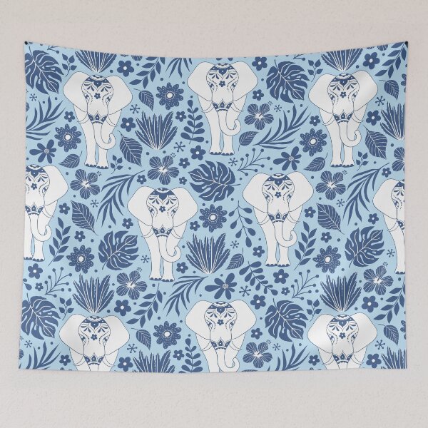 Item preview, Blue Elephant Pattern designed and sold by Lori-Goree.