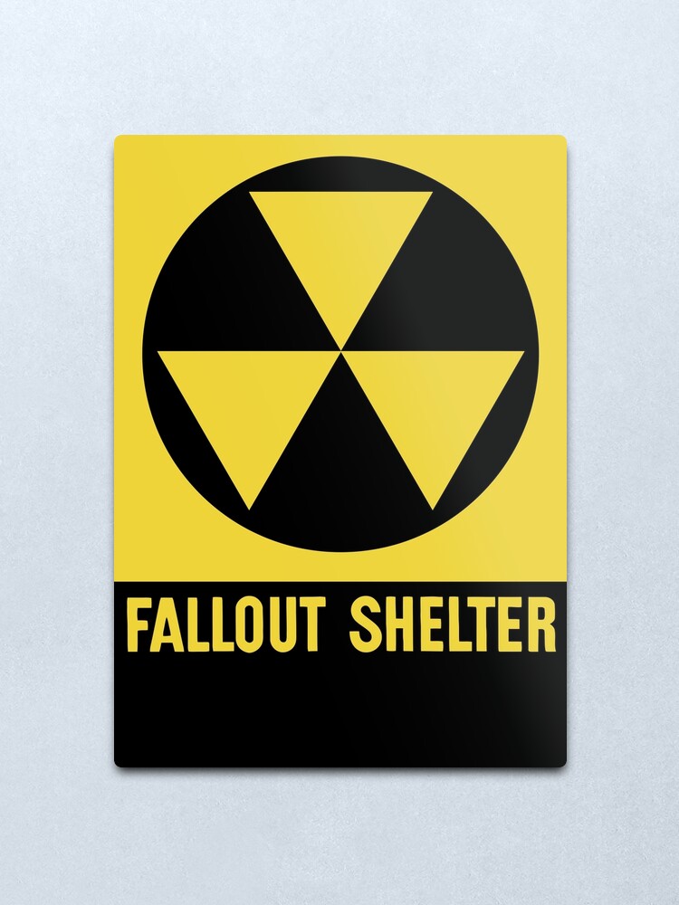 metal fallout shelter sign yellow