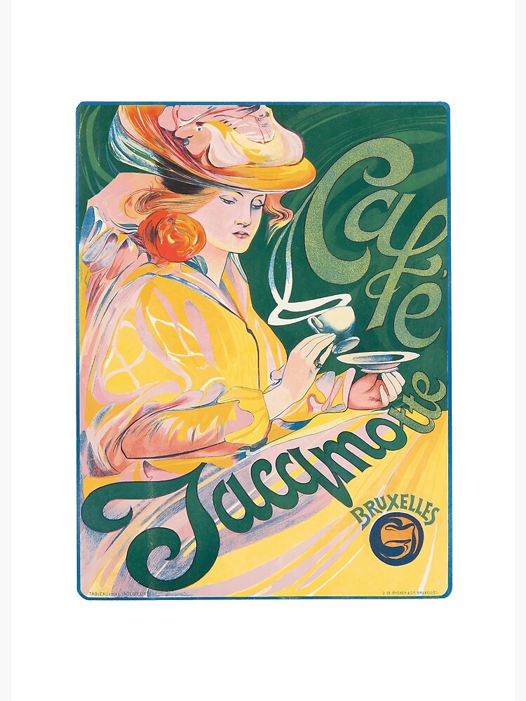 Disover 1896 Cafe Jacqmotte Belgian Advertising Poster Premium Matte Vertical Poster