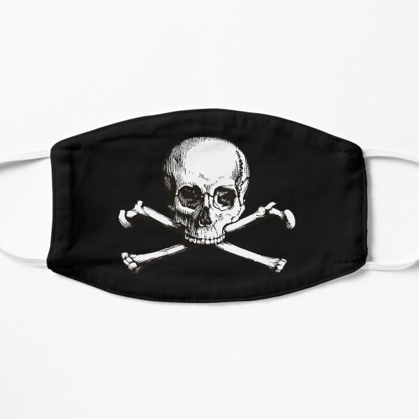Skull and Crossbones | Jolly Roger | Pirate Flag | Deaths Head | Black and White | Skulls and Skeletons | Vintage Skulls | Flat Mask