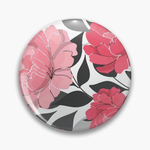 Item preview, Blush and Bashful Flower Pattern on Black and White designed and sold by Lori-Goree.