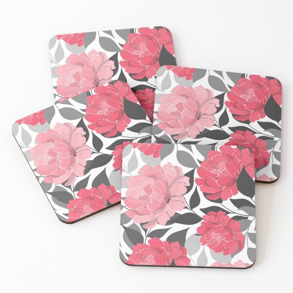 Item preview, Blush and Bashful Flower Pattern on Black and White designed and sold by Lori-Goree.