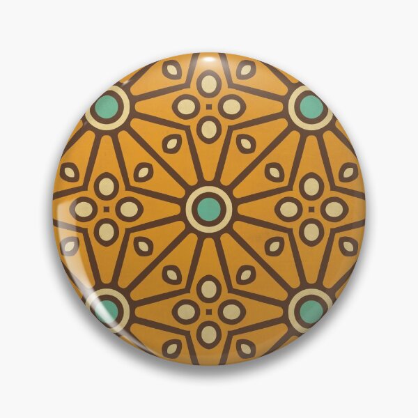 Item preview, Kitschy Mid Century Pattern in Mustard and Aqua designed and sold by Lori-Goree.