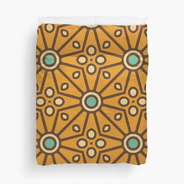 Item preview, Kitschy Mid Century Pattern in Mustard and Aqua designed and sold by Lori-Goree.