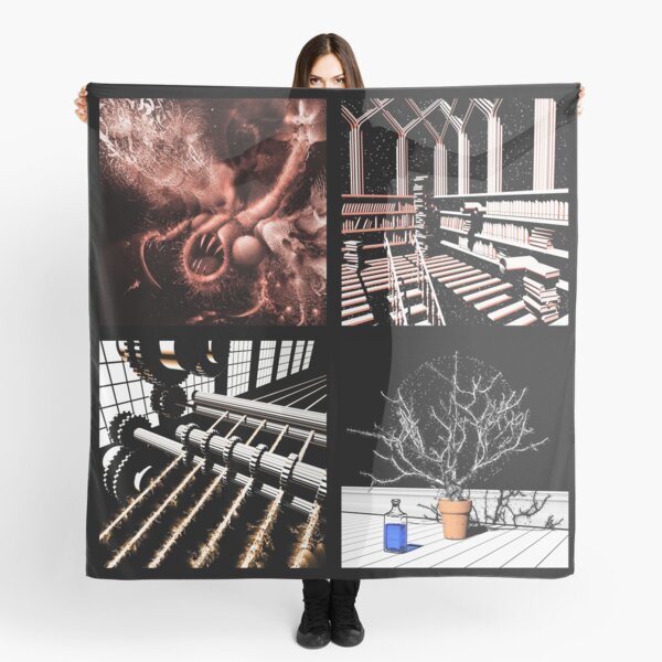 TIME AERIALS Illustrations from a Time Travel Book Scarf