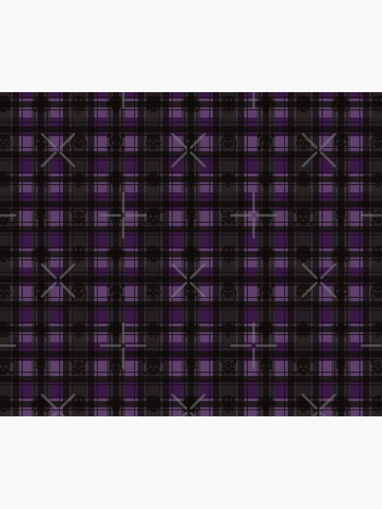 Purple Gothic Skull Plaid by NoBonesLife
