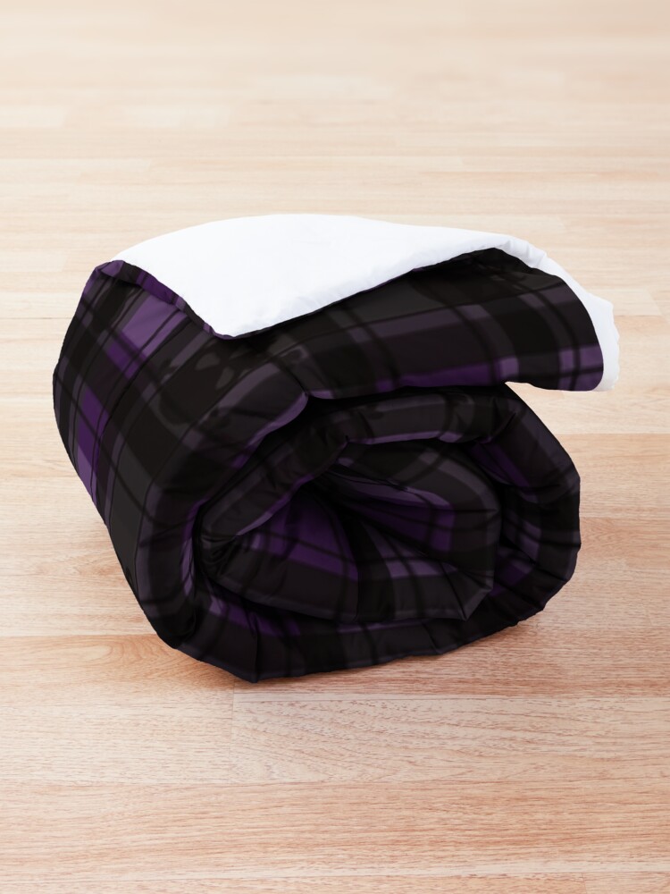 Alternate view of Purple Gothic Skull Plaid Comforter