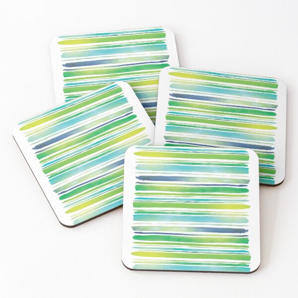 Item preview, Watercolor Brush Stripes in Beachy Green and Blue  designed and sold by Lori-Goree.