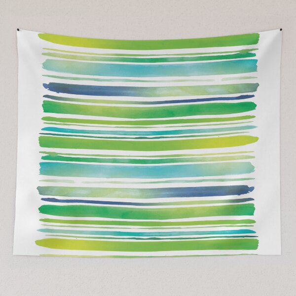 Item preview, Watercolor Brush Stripes in Beachy Green and Blue  designed and sold by Lori-Goree.