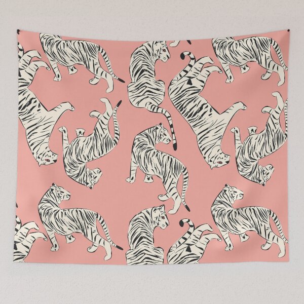 Item preview, White Tigers on Pink designed and sold by Lori-Goree.