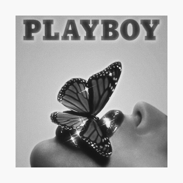 b&w vintage playboy magazine Photographic Print
