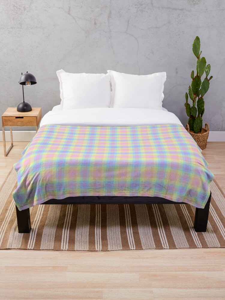 Rainbow Plaid Throw