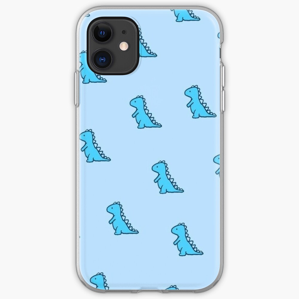 "blue,dino,aesthetic,cute,case" iPhone Case & Cover by minorlimits