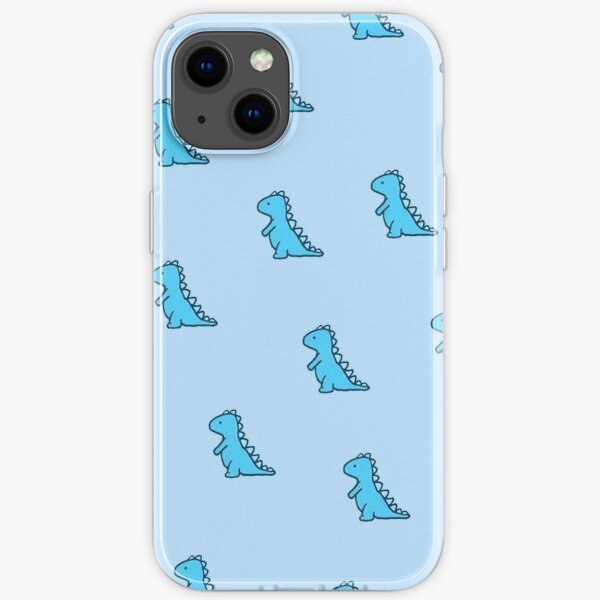 blue,dino,aesthetic,cute,case iPhone Soft Case