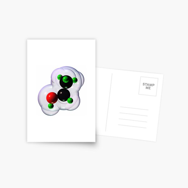 Alcohol Molecule on White Postcard