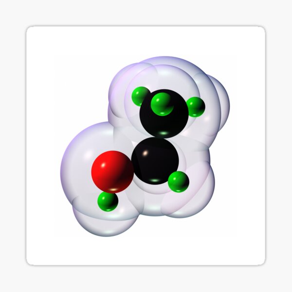 Alcohol Molecule on White Sticker